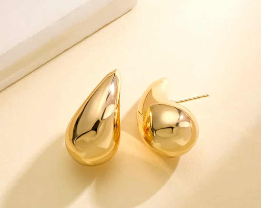 TEARDROP GOLD EARRINGS - celebrity inspired!